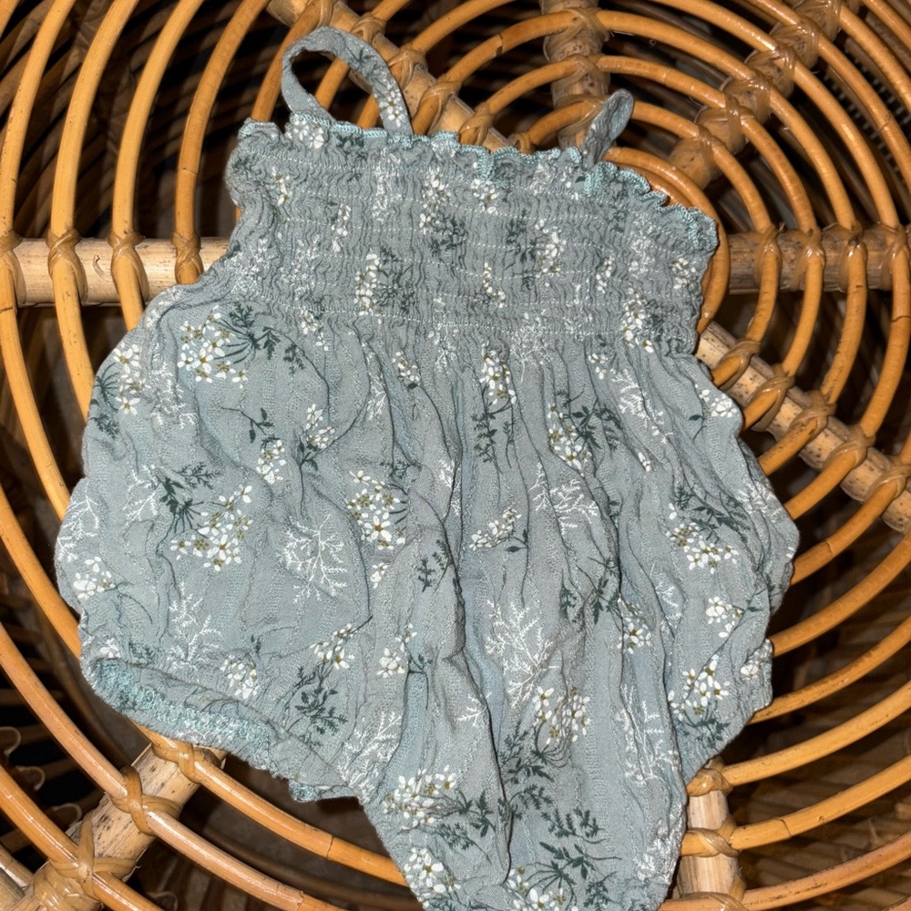 Floral Smocked Baby Romper